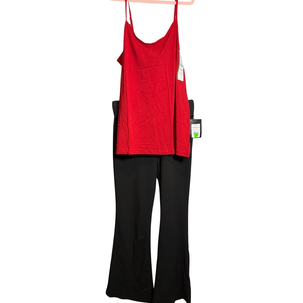 Red Cami and Black Pants (0373)